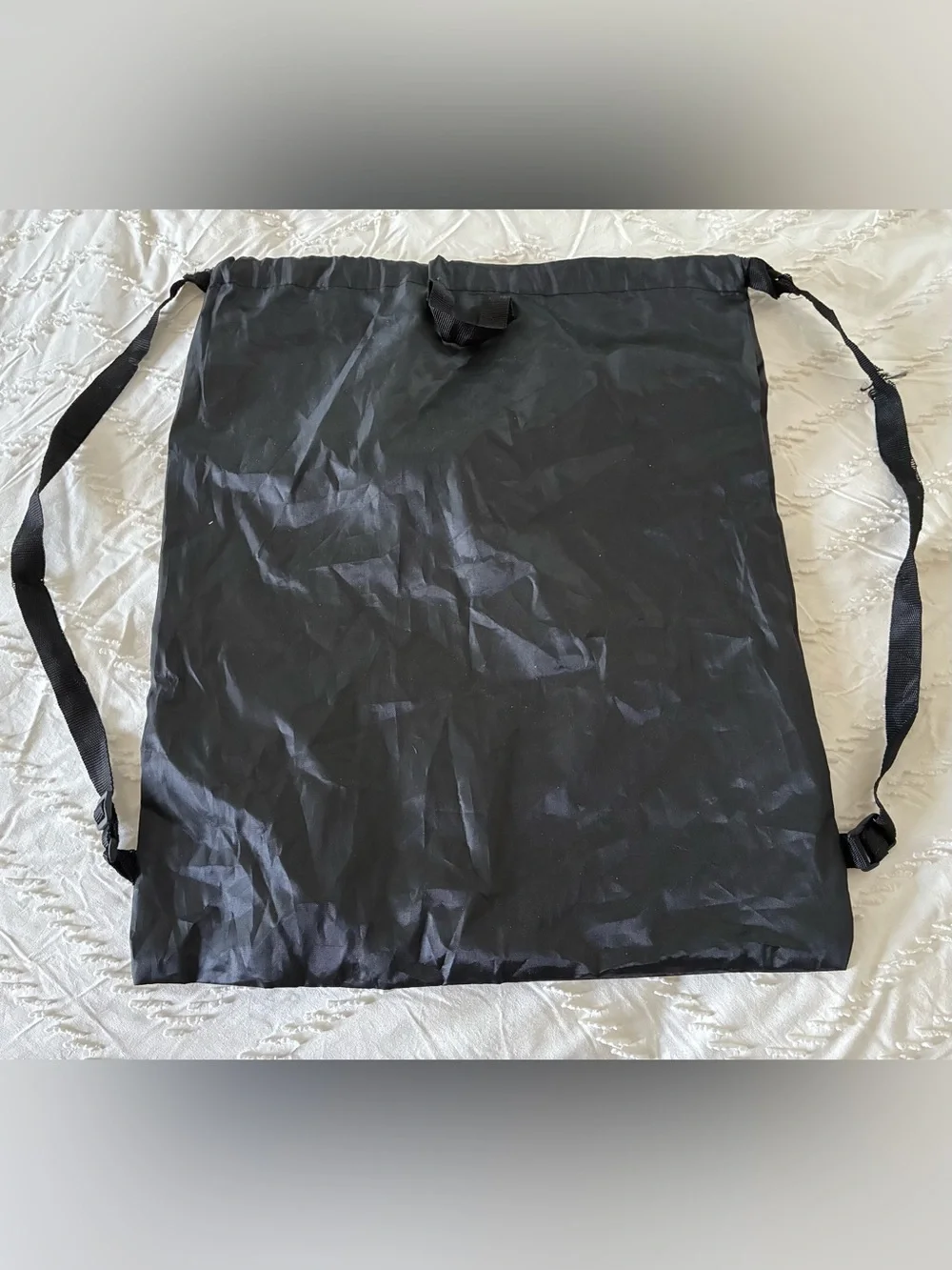 Skechers Black Drawstring Backpack with Red Orange Yellow Graphic